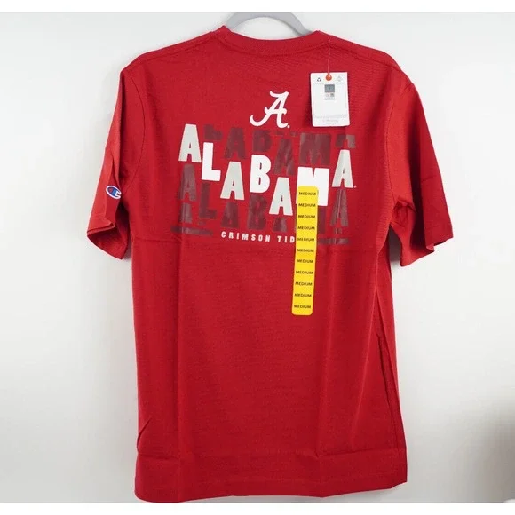 Champion Alabama Crimson Tide Shirt Short Sleeve Pocket Tee Red Size Medium - Picture 4 of 6